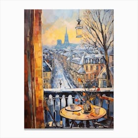 Winter Cityscape Paris France 5 Canvas Print