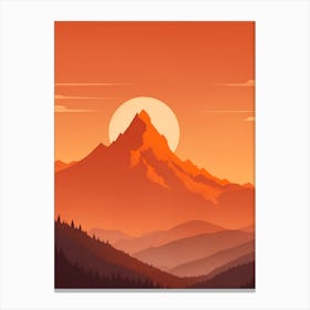 Misty Mountains Vertical Composition In Orange Tone 349 Canvas Print