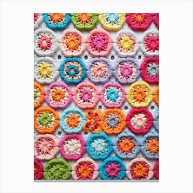 Hexagon Crochet Fabric  Canvas Print