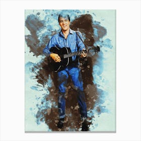 Smudge Of Portrait Elvis Presley The King Canvas Print