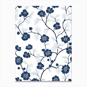 Blue And White Floral Pattern 4 Canvas Print