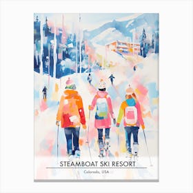 Steamboat Ski Resort   Colorado Usa, Ski Resort Poster Illustration 0 Canvas Print