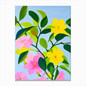 Pink Jasmine Bold Graphic Plant Canvas Print