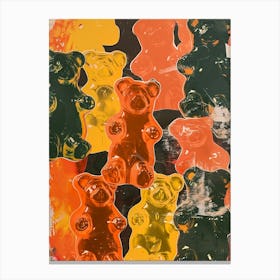 Orange Gummy Bear Jelly Retro Collage 1 Canvas Print
