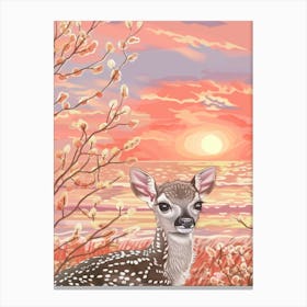 Fawn At Sunset Canvas Print