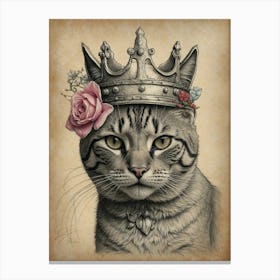 Kitty In A Crown Canvas Print