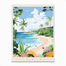 Poster Of Carlisle Bay Beach, Barbados, Matisse And Rousseau Style 1 Canvas Print