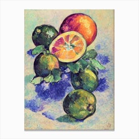 Grapefruit 1 Vintage Sketch Fruit Canvas Print