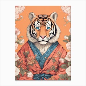 Tiger Illustrations Wearing A Kimono 1 Canvas Print