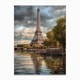 Eiffel Tower Paris France Dominic Davison Style 9 Canvas Print