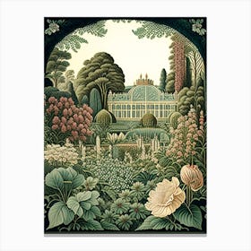 Schönbrunn Palace Gardens, Austria Vintage Botanical Canvas Print