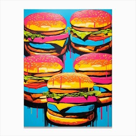 Burger Paint Drip Pop Art 1 Canvas Print