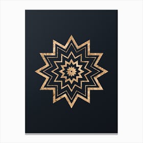 Abstract Geometric Gold Glyph on Dark Teal n.0345 Canvas Print