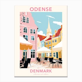 Odense, Denmark, Flat Pastels Tones Illustration 3 Poster Canvas Print