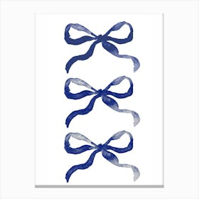 Blue And White Bows Canvas Print