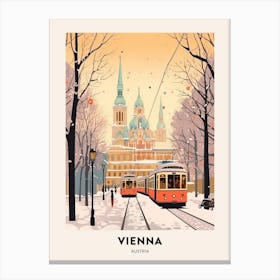 Vintage Winter Travel Poster Vienna Austria 3 Canvas Print