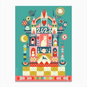 2023 Happy Castle Calendar Canvas Print