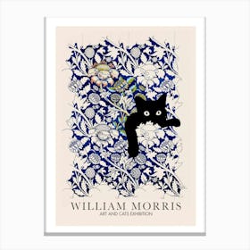 william morris peeking cat Canvas Print