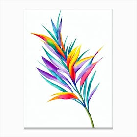 Bird Of Paradise Watercolour Flower Canvas Print
