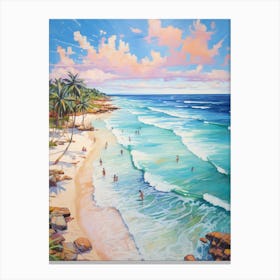 An Oil Painting Of Tulum Beach, Riviera Maya Mexico 3 Canvas Print