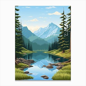 Tongass National Park Pixel Art 2 Canvas Print