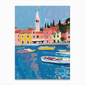 Travel Poster Happy Places Rovinj 1 Canvas Print