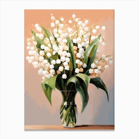 Lily Of The Valley Flower Still Life Painting 4 Dreamy Canvas Print