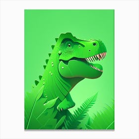 Tyrannosaurus Rex Cute Mint Dinosaur Canvas Print