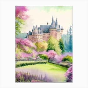 Biltmore Estate Gardens, Usa Pastel Watercolour Canvas Print