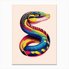 Egyptian Cobra Snake Tattoo Style Canvas Print