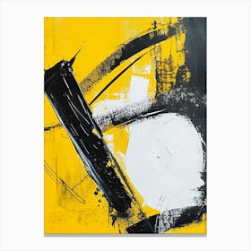 Minimalistic Black Yellow Abstract Canvas Print