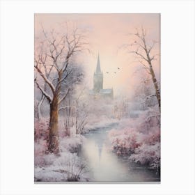 Dreamy Winter Painting Stratford Upon Avon United Kingdom 4 Canvas Print