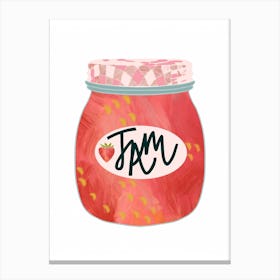 Vintage Strawberry Jam Jar  Canvas Print