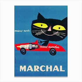 Vintage Marchal Cat Canvas Print