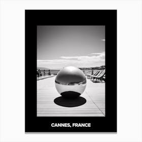 Poster Of Cannes, France, Mediterranean Black And White Photography Analogue 4 Canvas Print