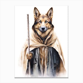 German Sheperd Dog As A Jedi 3 Canvas Print