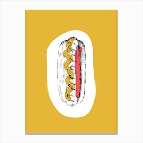 Kitchen Pop Hot Dog Mustard Canvas Print
