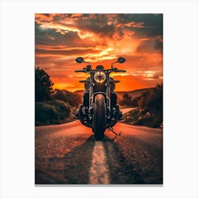 Sunset Motorcycle Canvas Print