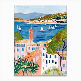 Travel Poster Happy Places Saint Tropez 4 Canvas Print