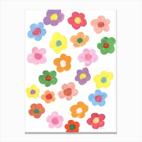 Rainbow Daisies Canvas Print