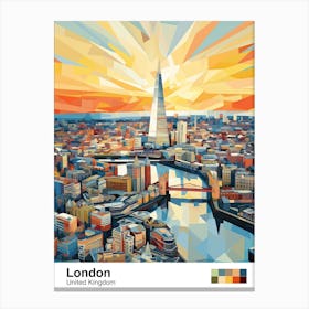 London, United Kingdom, Geometric Illustration 2 Poster Canvas Print