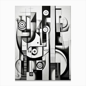 Music Abstract Black And White 5 Canvas Print