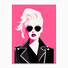 Punked Pink: Minimalistic Rebellion Canvas Print