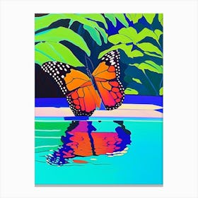 Butterfly In Park Pop Art David Hockney Inspired 2 Canvas Print