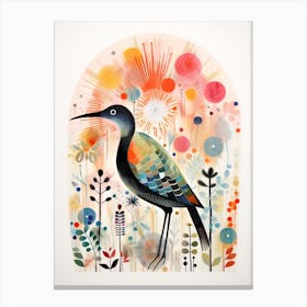 Bird Painting Collage Kiwi 3 Canvas Print