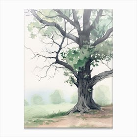 Ebony Tree Atmospheric Watercolour Painting 2 Canvas Print