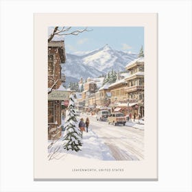 Vintage Winter Poster Leavenworth Washington 4 Canvas Print