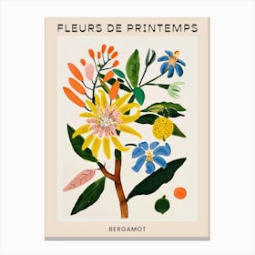 Spring Floral French Poster  Bergamot 3 Canvas Print