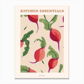 Radish Pattern Illustration Poster  3 Canvas Print