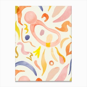 Squiggle Wate Color Canvas Print